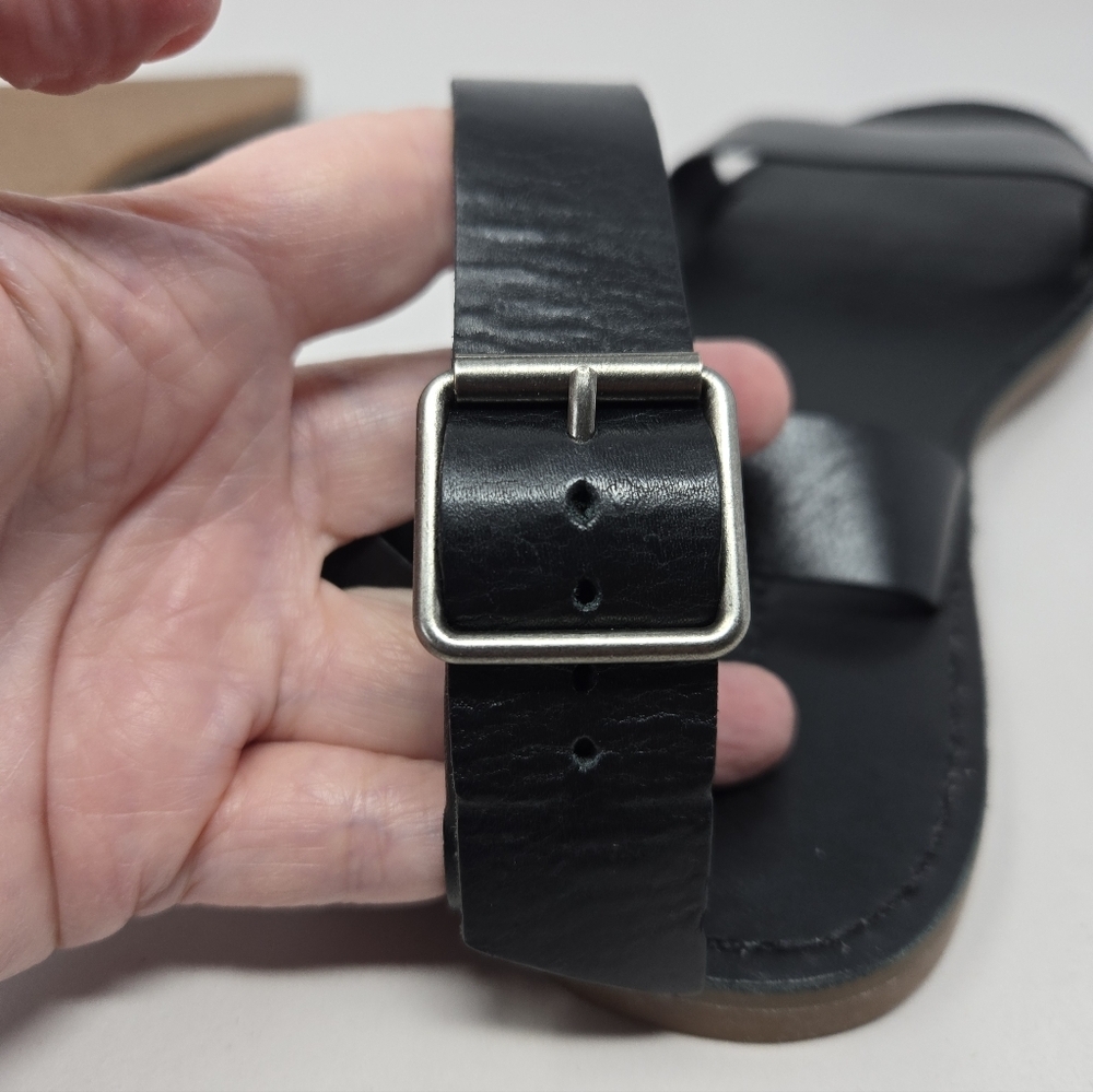 Madewell The Boardwalk Ankle Strap Womens Sandels Sz 11 Black Leather Adj. - Picture 10 of 11